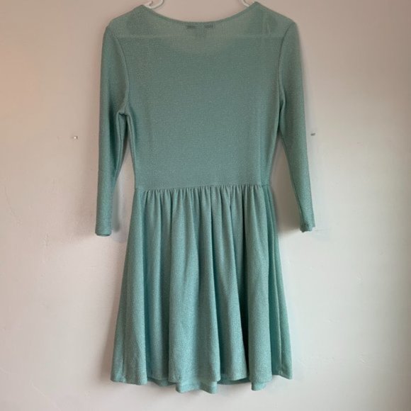Forever 21 Sparkly Mint Quarter Sleeve Mini Dress - Picture 2 of 8